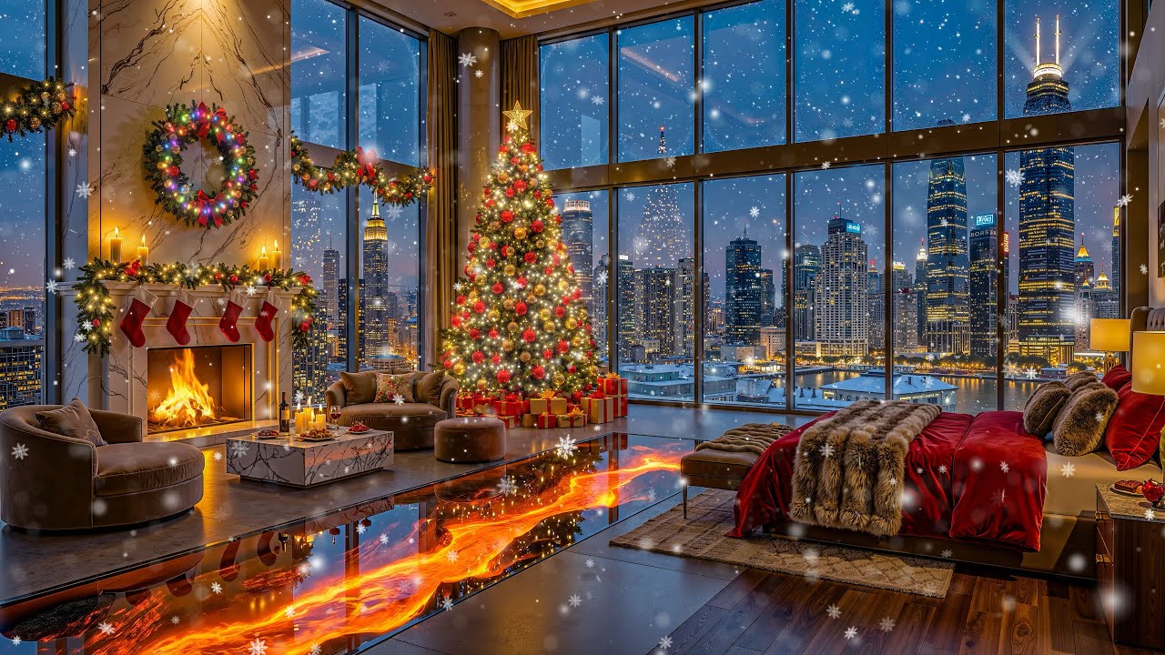 Волшебный праздничный вечер в уютных апартаментах 🎄 Нежный джаз и золотая рождественская атмосфера