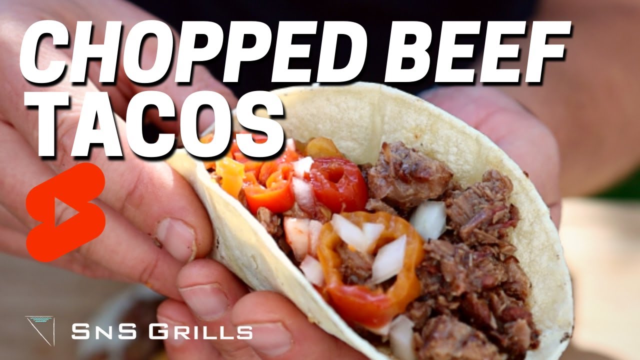 Chopped Beef Tacos On the Charcoal Grill Easy BBQ Recipes shorts