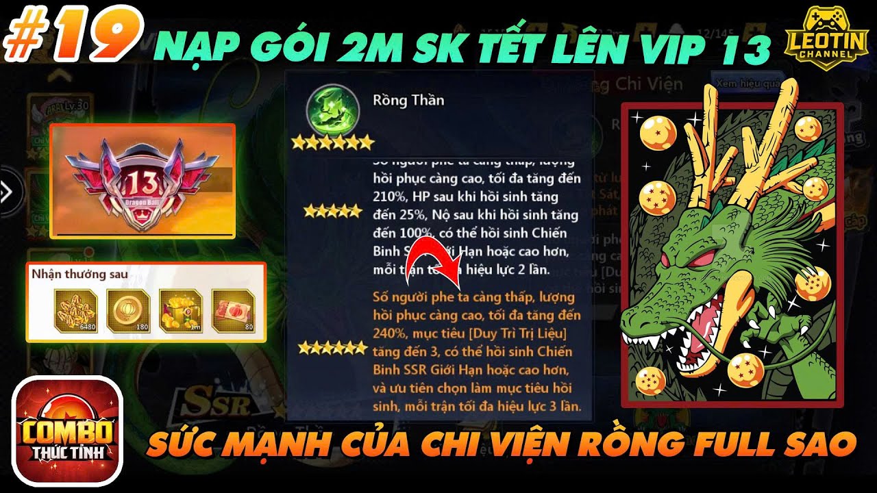 COMBO THỨC TỈNH - #19 CHÍNH THỨC LÊN V13 SAU 2 TUẦN -  VÌ SAO CHI VIỆN RỒNG THẦN ĐÁNG CHƠI - 6S RỒNG