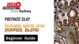 Polymer Clay Mokume Gane and Skinner Blend mixed technique | Live Tutorial
