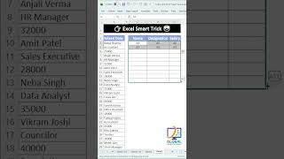 Excel Ka Smart Data Arrange Trick ⚡🔥 #exceltips #excelshorts
