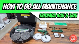 Roomba 405 & 505 Robot Vacuum & Mop How to Clean / Do Maintenance Replace Dust Bag, Filter