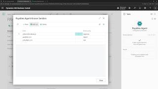 Business Central short video: Manage Payables Agent Known Senders