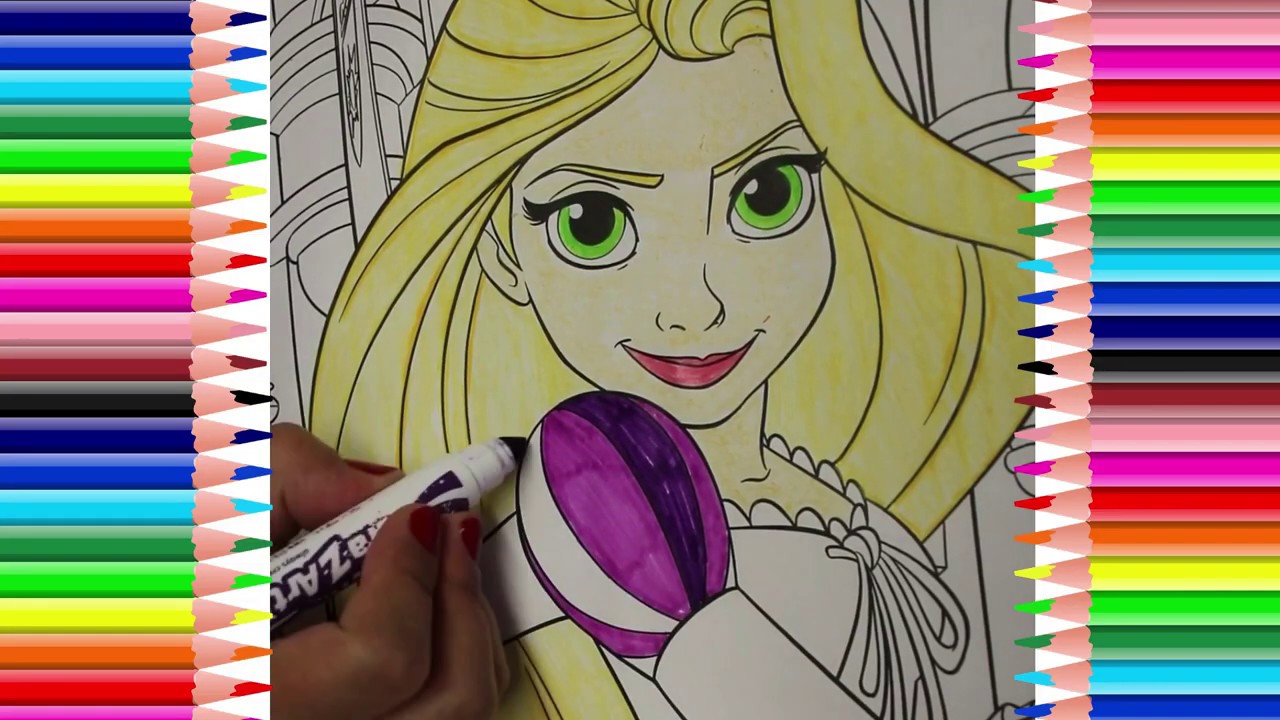 Colorear a la princesa Rapunzel de la película Enredados/ Disney Princess  Coloring - thptnganamst.edu.vn
