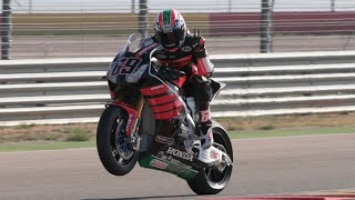 Hayden and van der Mark - first Honda World Superbike test