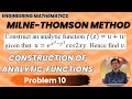 Milne Thomson Method Problem 10 | Construction of Analytic Functions