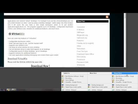 Windows: VirtuaWin -Create Virtual Desktops