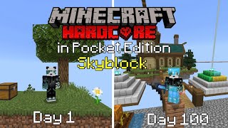 I Survived 100 Days in Hardcore Skyblock (Pocket Edition)