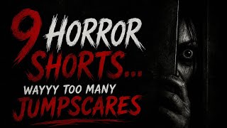 9 HORROR SHORTS... WAYYY TOO MANY JUMPSCARES (ft. Battington, MemeBear, & ACMofficial)