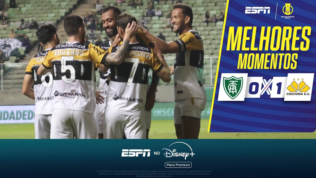 COM DIREITO A GOLAÇO DE LETRA, CRICIÚMA BATE O AMÉRICA-MG PELA SÉRIE B | MELHORES MOMENTOS