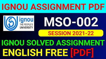 MSO-002 Solved Assignment 2022, MSO 2 Solved Assignment 2021-22 in English, MSO 2 Assignment