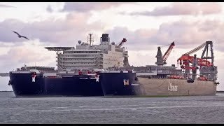 LARGEST CONSTRUCTION SHIP EVER BUILT 'PIONEERING SPIRIT' ARRIVES AT ROTTERDAM  4K SHIPSPOTTING 2023