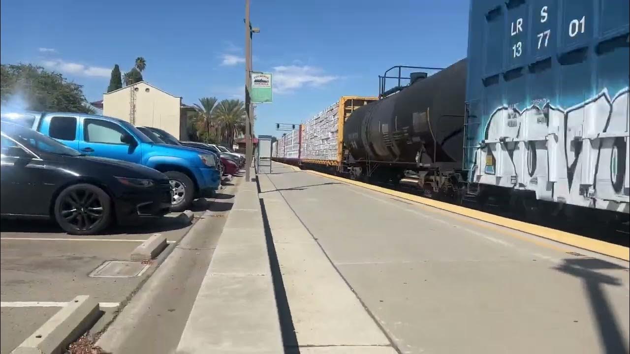 BNSF Freight Train at Fresno Amtrak Station in Fresno California YouTube