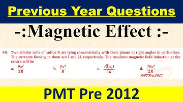 Two similar coils of radius R are lying concentrically with their planes at right angles to each oth