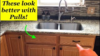 A tool for Installing drawer pulls on Sink face boards "Not actual Drawers"