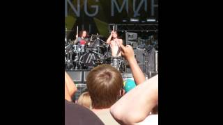 Nothing More doing a drum solo at Aftershock 2014