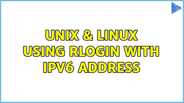 Unix & Linux: Using rlogin with ipv6 address