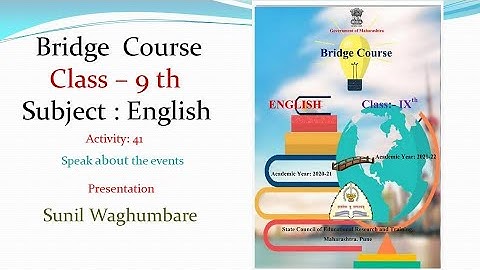 9th English Activity 41 Bridge Course