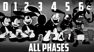 NEW Oswald ALL PHASES (06 phases) Friday Night Funkin' Saturday Fatality (Oswald/Mickey Mouse)