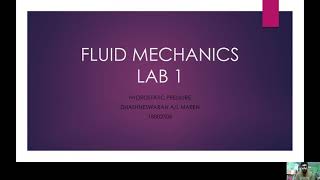 Fluid Mechanics Lab 1 Experiment