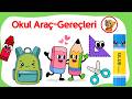 Okul Araç Gereçlerini Öğreniyoruz 🎒| Çocuklar İçin Eğitim Videosu 📚🧠