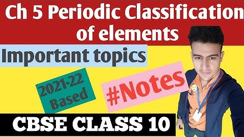 Chapter 5 Periodic classification of elements notes Ncert class 10 Science 2021-22