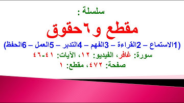 مقطع و6 حقوق (سورة غافر الفيديو ١٢ الآيات: ٤١-٤٦) (في المصحف صفحة ٤٧٢ مقطع ١) محمد ماضي