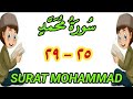 سورة محمد من الأية ٢٥ إلى الأية ٢٩ مكررة ثلاث مرات تحفيظ القرءان الجزء السادس و العشرون