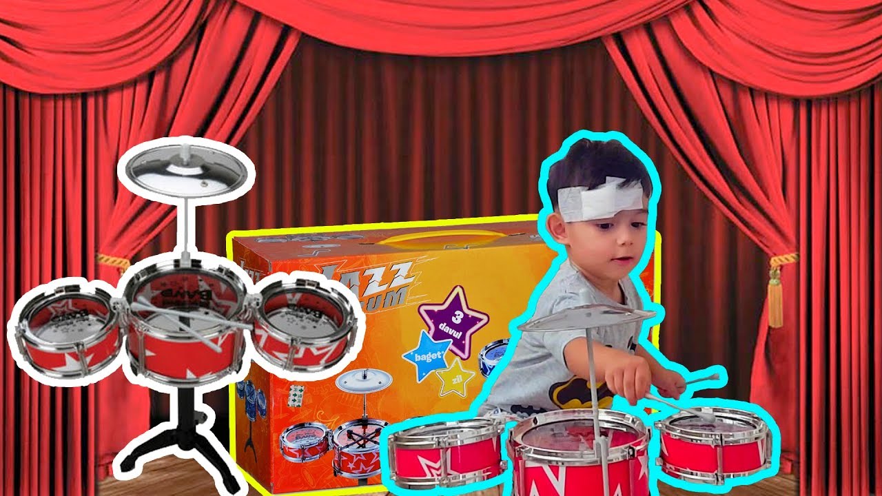JAZZ DRUM DRUM SET, TOY OPENING, TOY REVIEW WITH YIGIT EFE, DRUMS