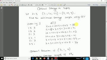 OPTIMAL STORAGE ON TAPE - DAA - BCA IV SEM