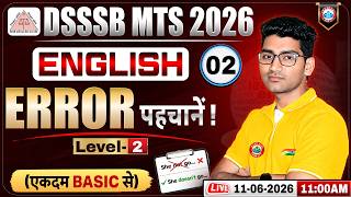 DSSSB MTS English Classes 2026 | English Error Detection | DSSSB MTS English Grammar Rules Class 02