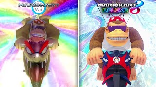 Mario Kart Wii HD vs. Mario Kart 8 Deluxe - All Wii Tracks (COMPARISON) with Funky Kong