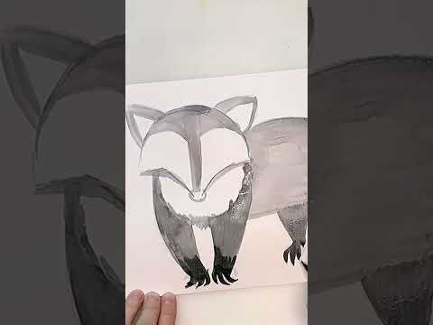 Рисуем енота с детьми. Как нарисовать енота. Урок рисования для детей. Drawing raccoon with kids.