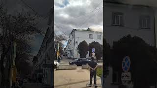 Пожар в здании МВД на Улице Ногмова в Нальчике.