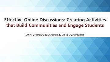 Effective Online Discussions: Creating Activities that Build Communities and Engage Students