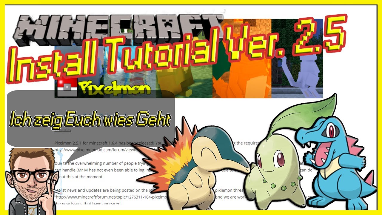 Pixelmon Mod Tutorial TUTORIAL : Wie Installiere Ich Minecraft PIXELMON Mod - 2.5 - YouTube