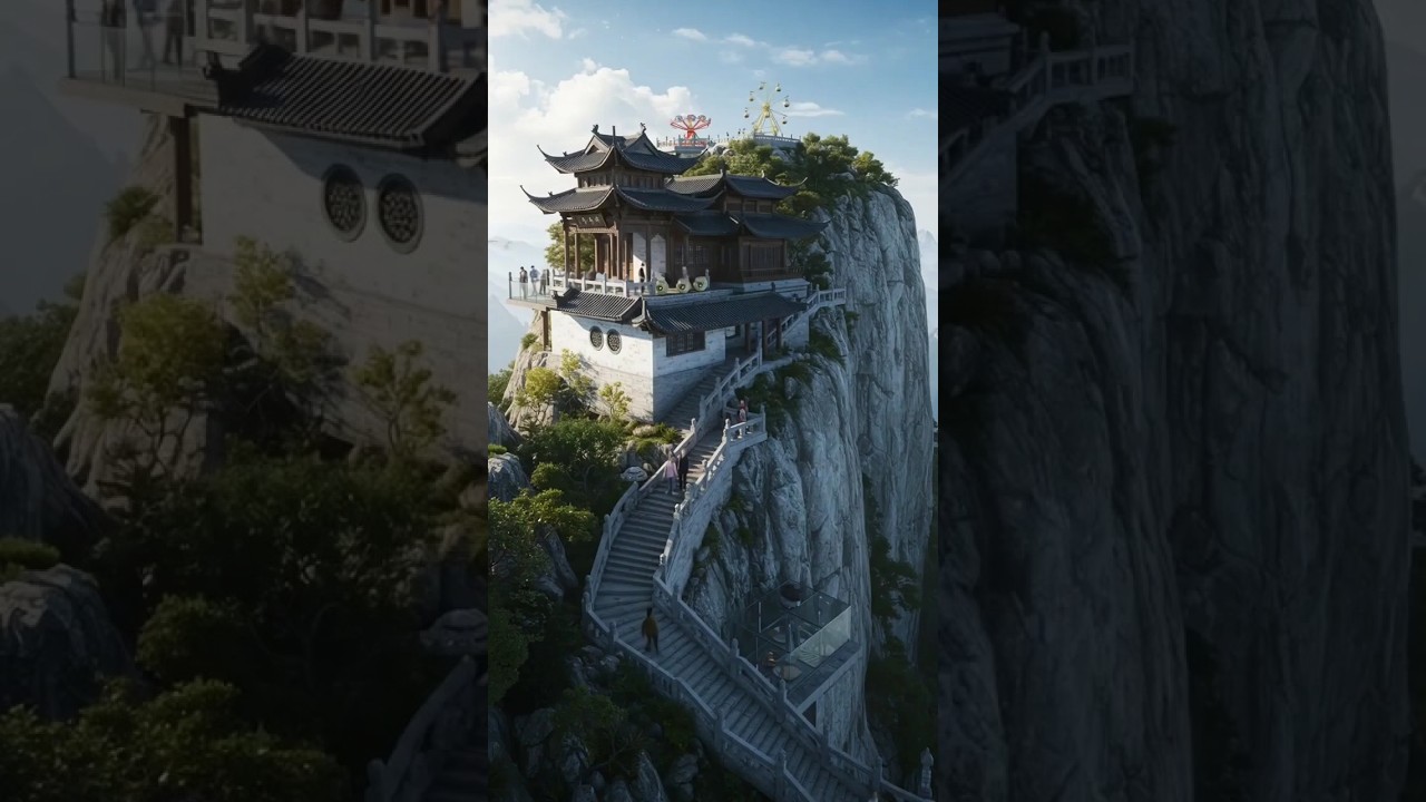 A house on the hillside suddenly collapsed and fell into a ravine. 