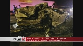 New York man arrested for 'intentionally' ramming into Conn. State Police cruiser
