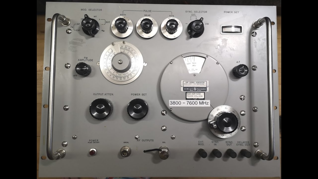 HP 618C SHF Signal Generator 3800 7600MHz test teardown - YouTube