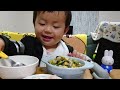 I didn't like it at all 💦 Plenty of vegetables Ankake bowl 👶❗【気に入らないのか全然食べませんでした💦野菜たっぷり餡掛け丼👶❗】