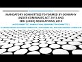 MANDATORY COMMITTEES TO FORMED BY COMPANY UNDER COMPANIES ACT 2013 AND SEBI (LODR) REGULATIONS, 2015