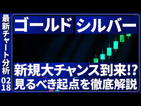 【2/18チャート分析】金銀に再度大チャンス到来か！重要分岐点でのトレンド見極めとトレード戦略を大公開【シルバー・ゴールド】