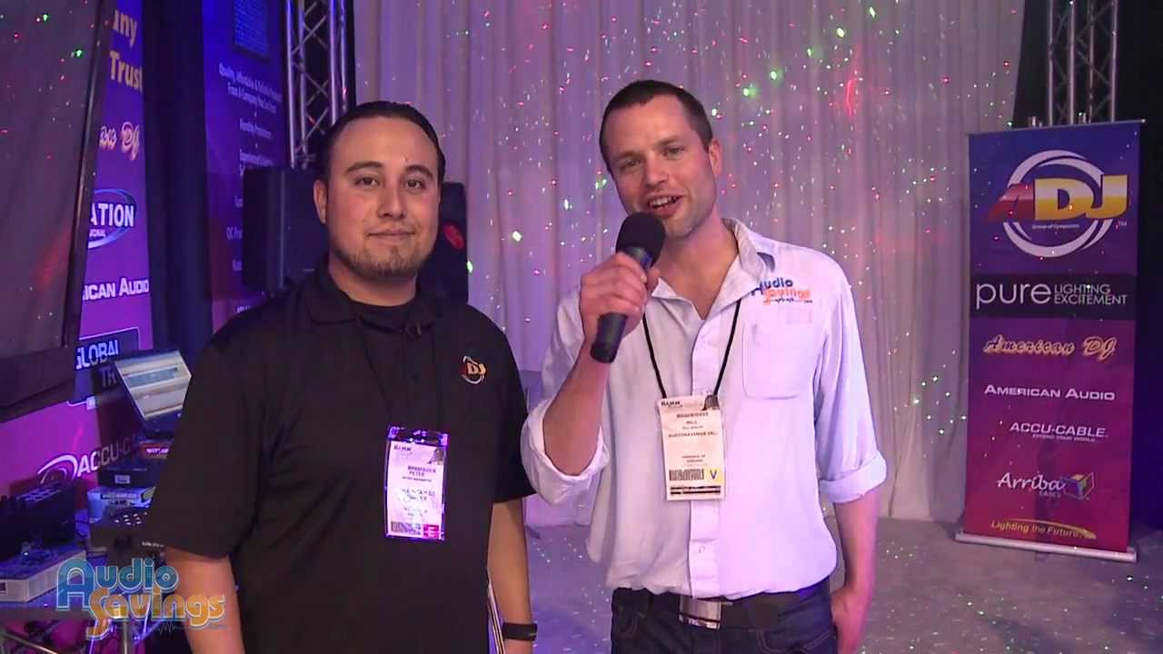 American DJ: QUADSCAN, GOBOMOTION - NAMM 2012 - AudioSavings.com