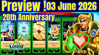 20th Anniversary Events Tomorrow Reset 03 June 2026 Update Lords Mobile! Previews Monster , Packs screenshot 3