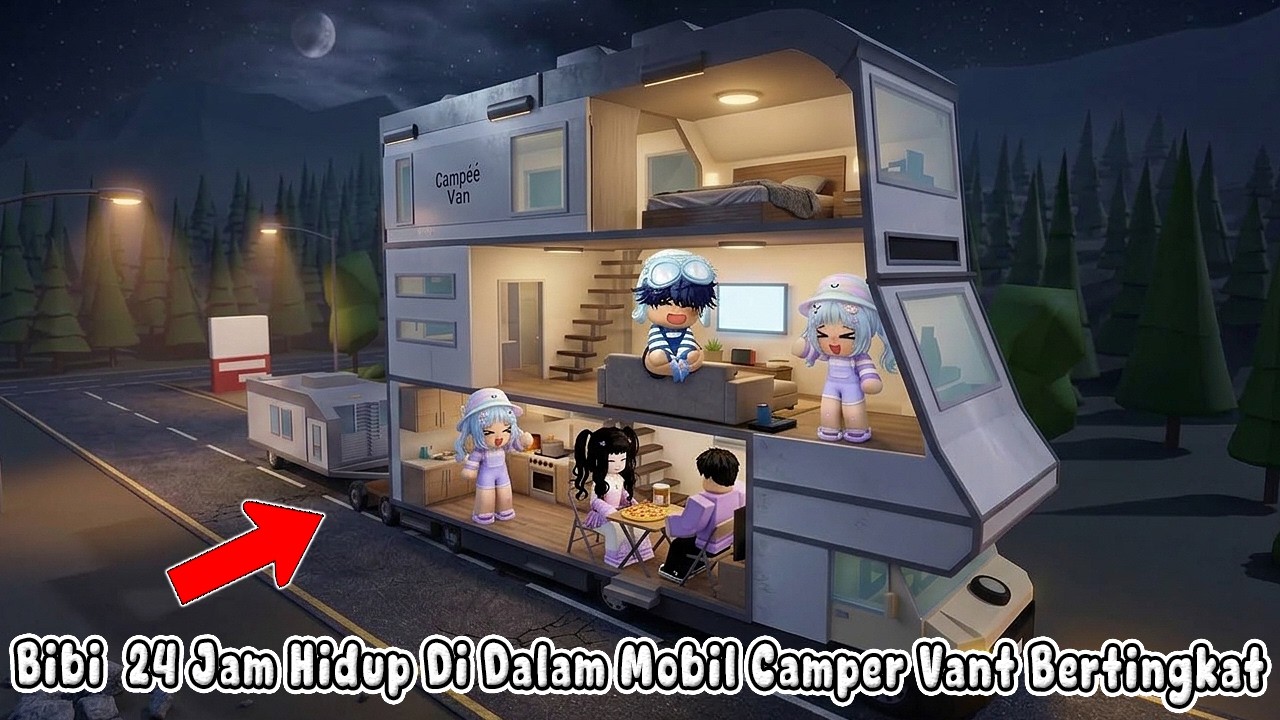 BIBI 24 JAM MENYINAP DI CAMPER VANT BERTINGKAT SUPER MEWAH & PENUH MISTERI | CAMPER VANT🏡ROBLOX INDO