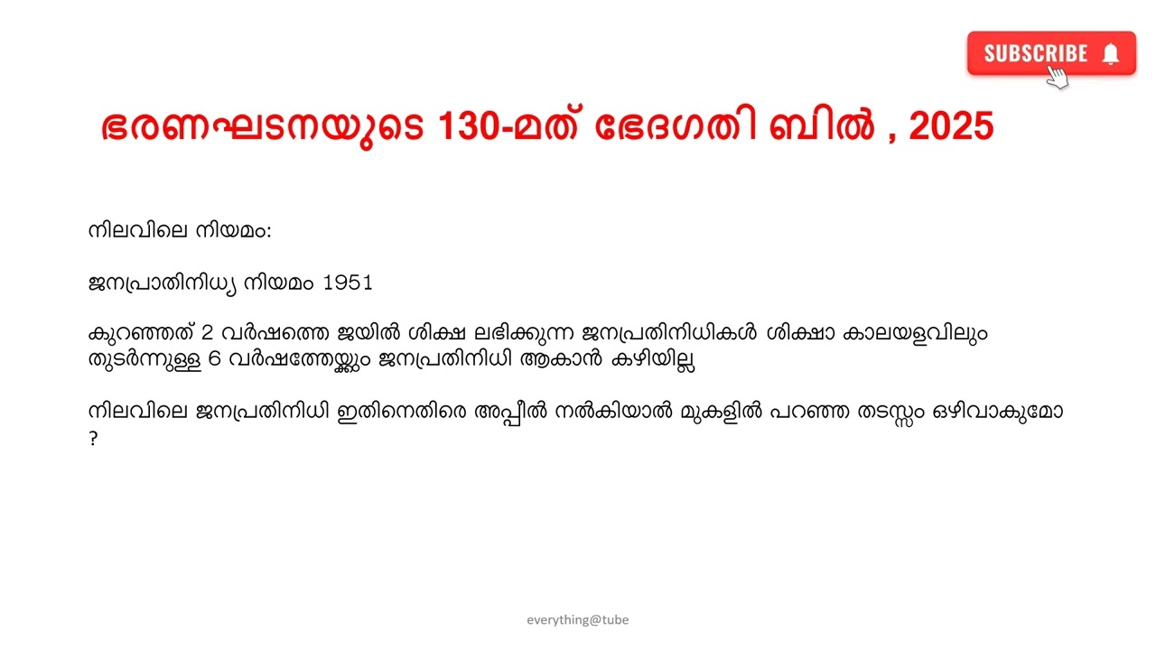 Kerala PSC|Current Affairs|Indian Constitution 130th Amendment Bill 2025|Indian polity|Self learn