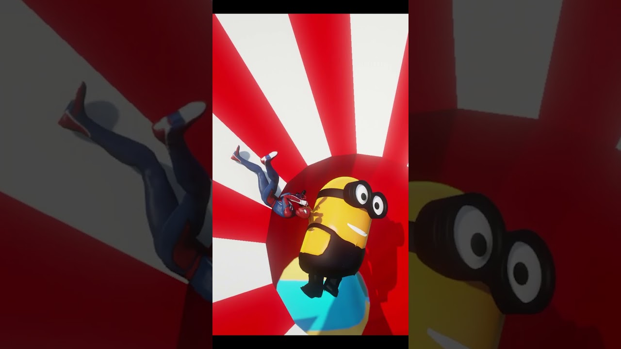 Spiderman & Minion’s Crazy Water Slide Ragdoll Challenge 💦🕷️😂 | GTA 5 Fun