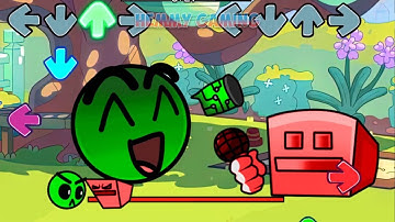 FNF Geometry Dash 2.0 vs Geometry Dash 1.0 Sings Can Can | Fire In The Hole