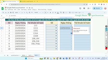 Xác thực dữ liệu | Data validation | Báo lỗi "vi phạm nguyên tắc" hoặc "nằm ngoài dải ô đã chỉ định"