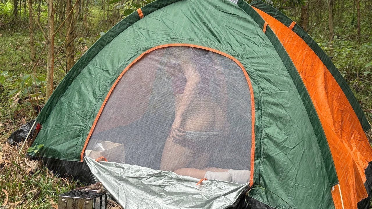 Solo Survival Camping | Woman Alone Camping in the Forest by Water